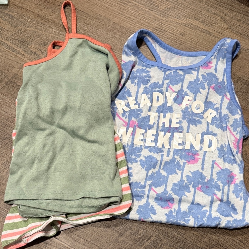 Cat & Jack Kids Pajama Tank Tops - Green and Blue